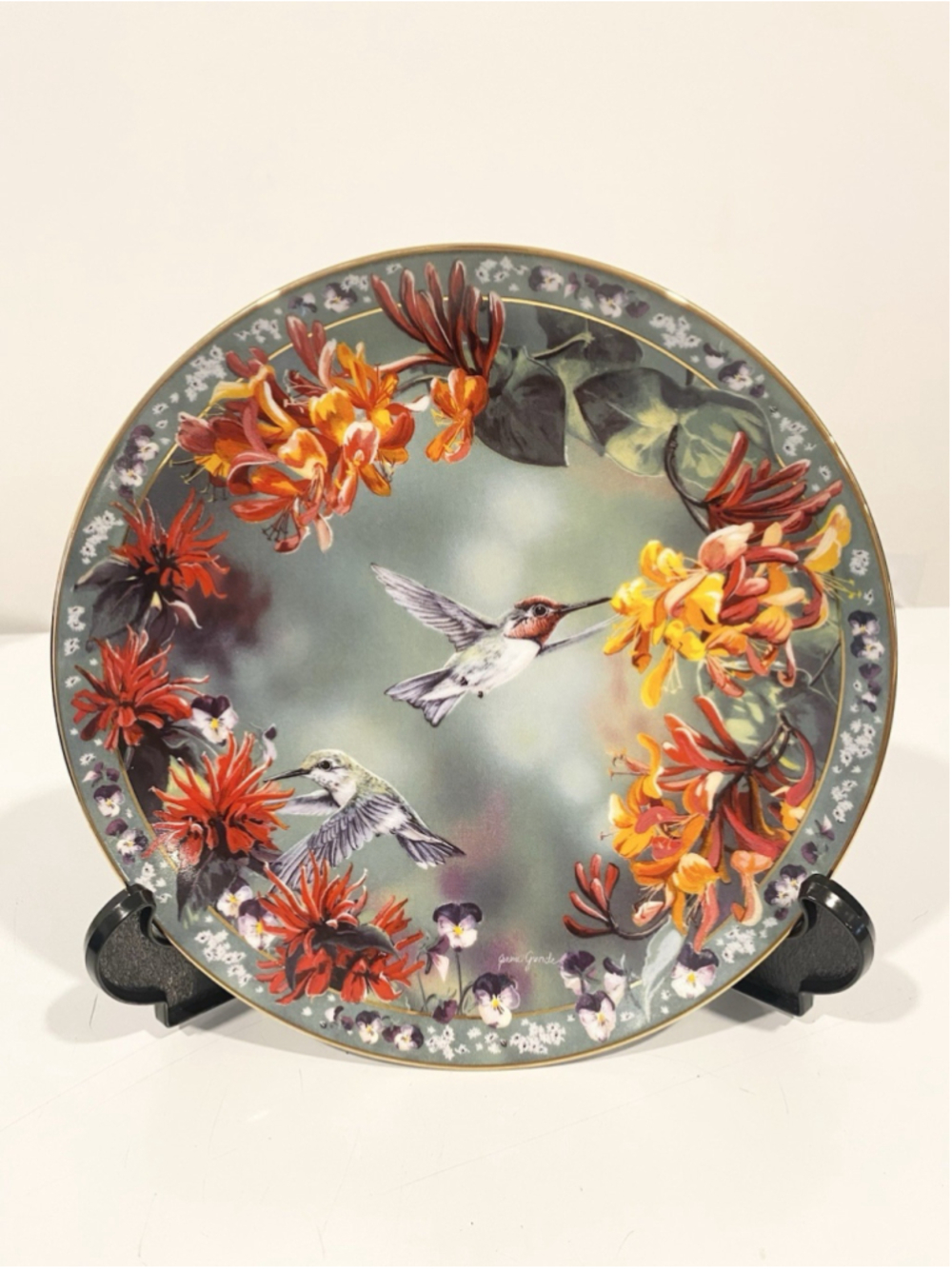 1994 Bradford Exchange Brief Interlude Hummingbird Collector Plate Janene Grende
